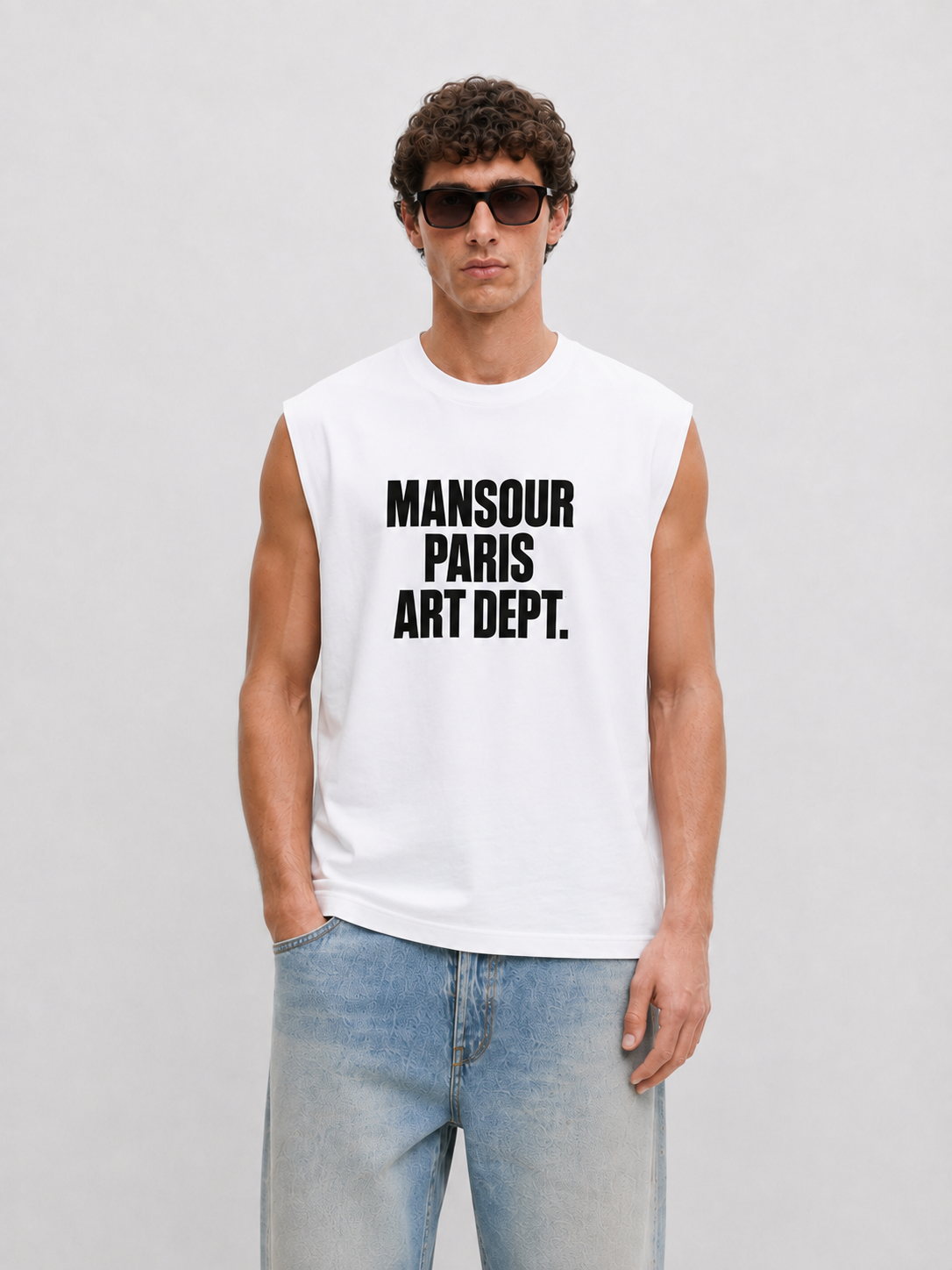 Mansour Art Dept Sleeveless T-shirt White