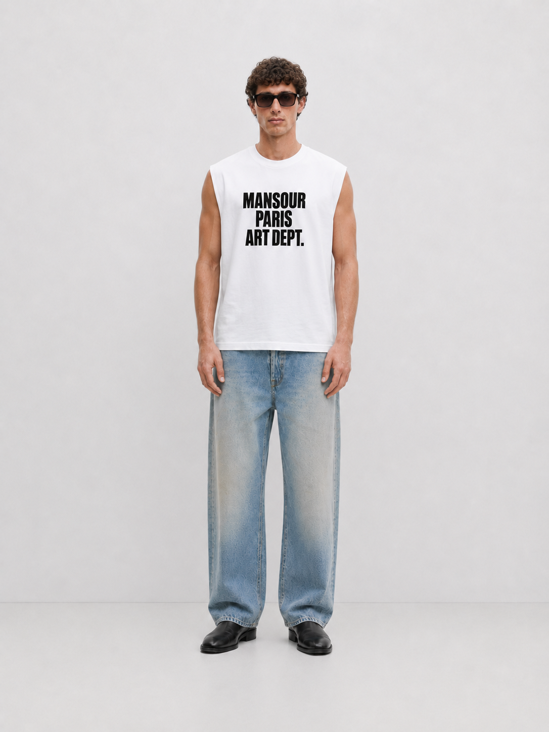 Mansour Art Dept Sleeveless T-shirt White full