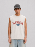 Mansour Club Faded Cream Sleeveless T-shirt
