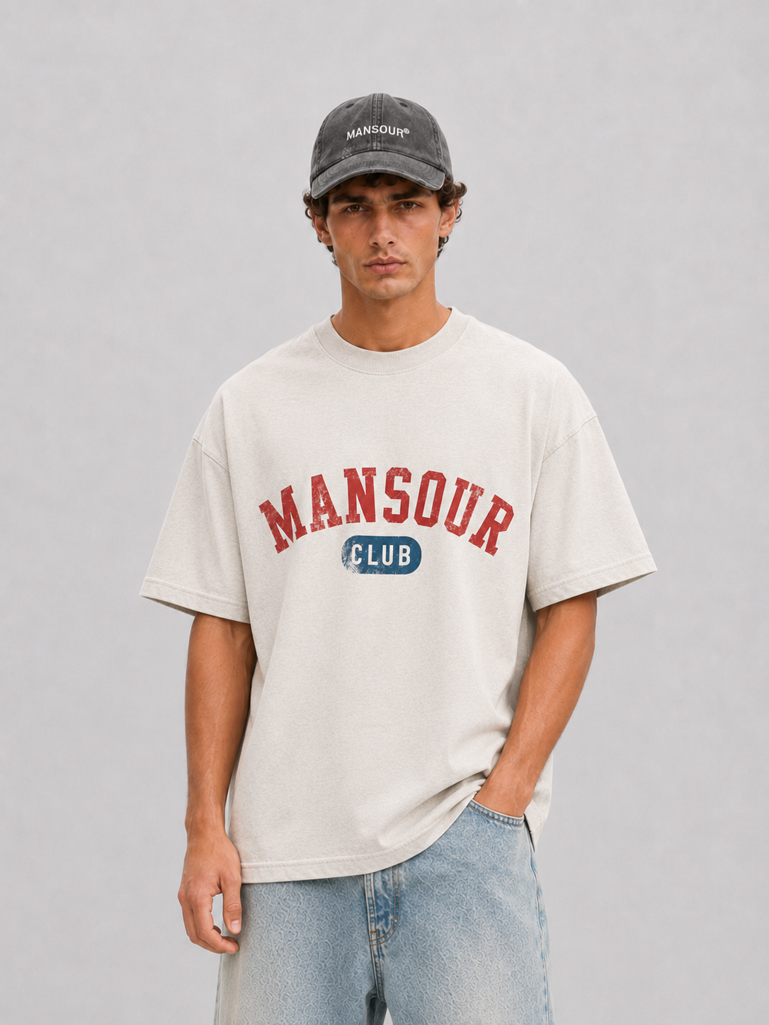 Mansour Club Faded Cream T-shirt