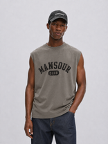 Mansour Club Faded Taupe Sleeveless T-shirt