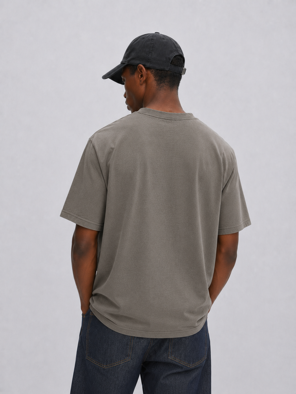 Mansour Club Faded Taupe T-shirt Detail back