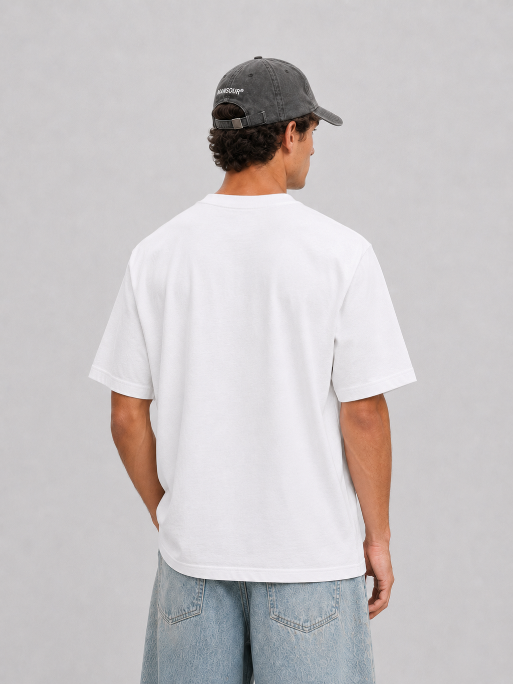 Mansour Club Faded White T-shirt detail back