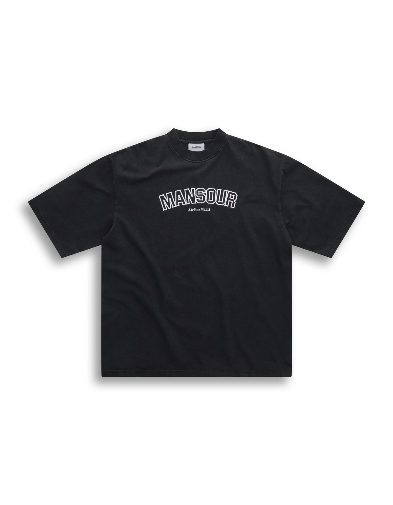 Atelier Paris Outline Embroidery T-shirt Vintage Black
