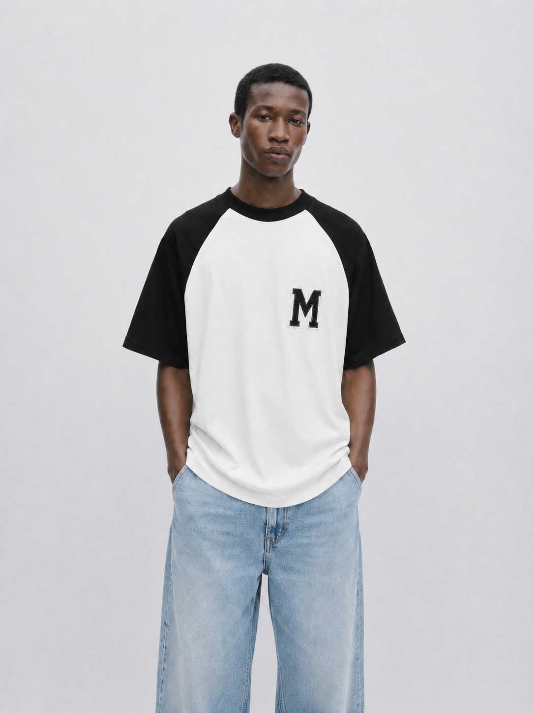 Paris College Baseball Stitch T-shirt Black