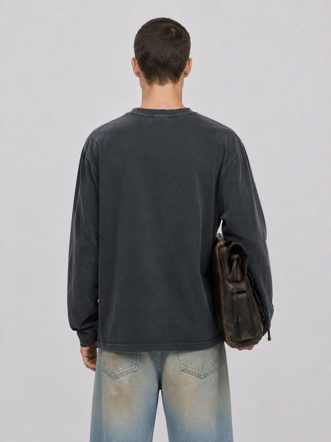 Paris College Destroyed Longsleeve Vintage Black back