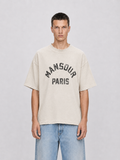 Paris College Destroyed T-shirt Vintage Beige