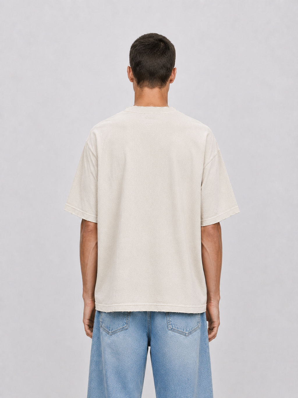 Paris College Destroyed T-shirt Vintage Beige 4