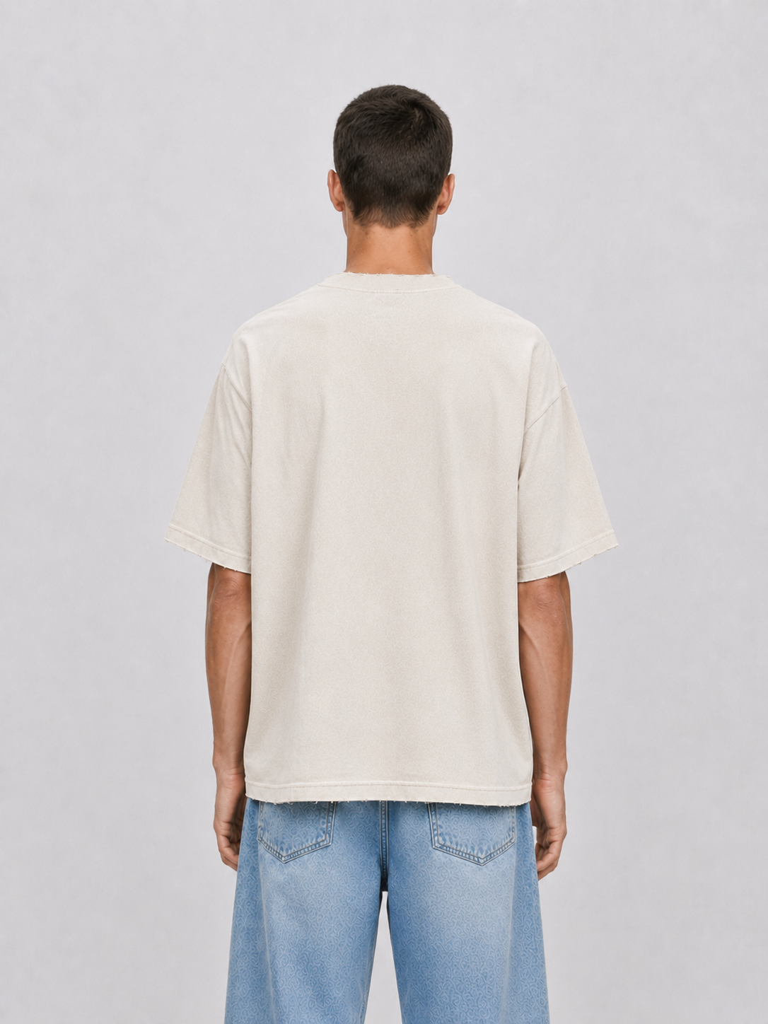 Paris College Destroyed T-shirt Vintage Beige 4