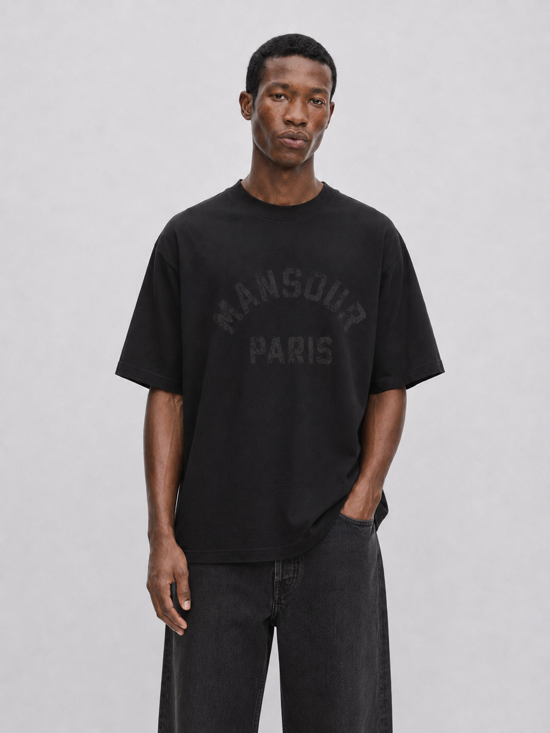 Paris College Destroyed T-shirt Vintage Black
