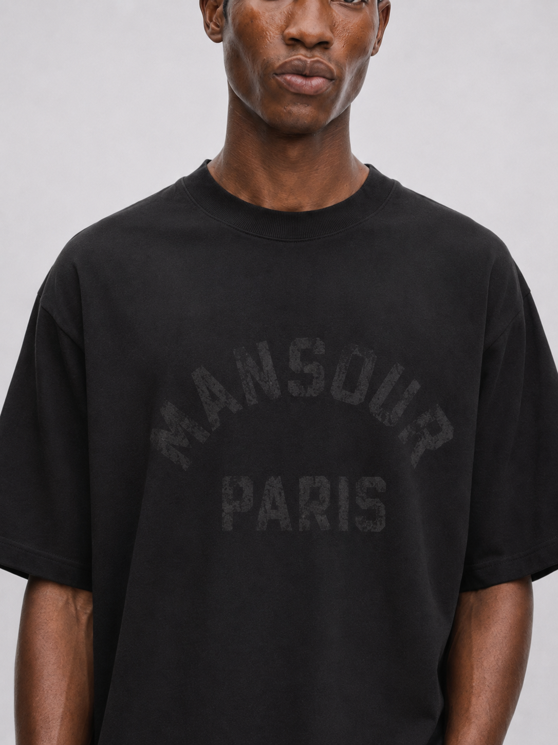 Paris College Destroyed T-shirt Vintage Black 2