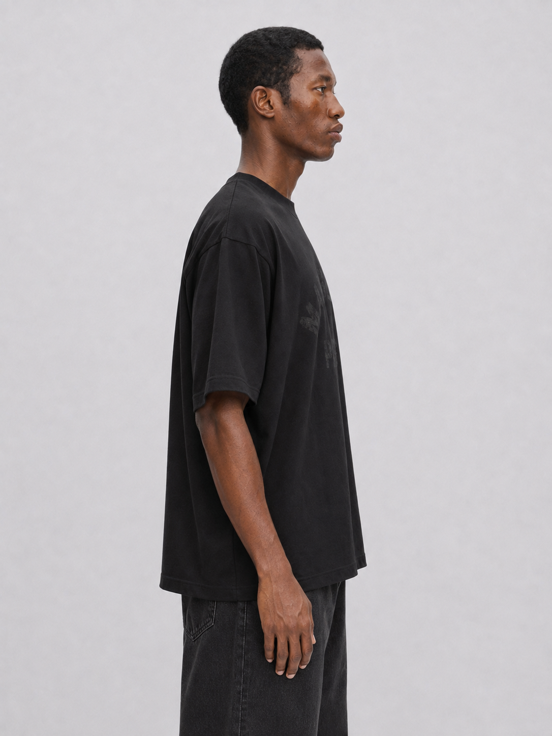 Paris College Destroyed T-shirt Vintage Black 3
