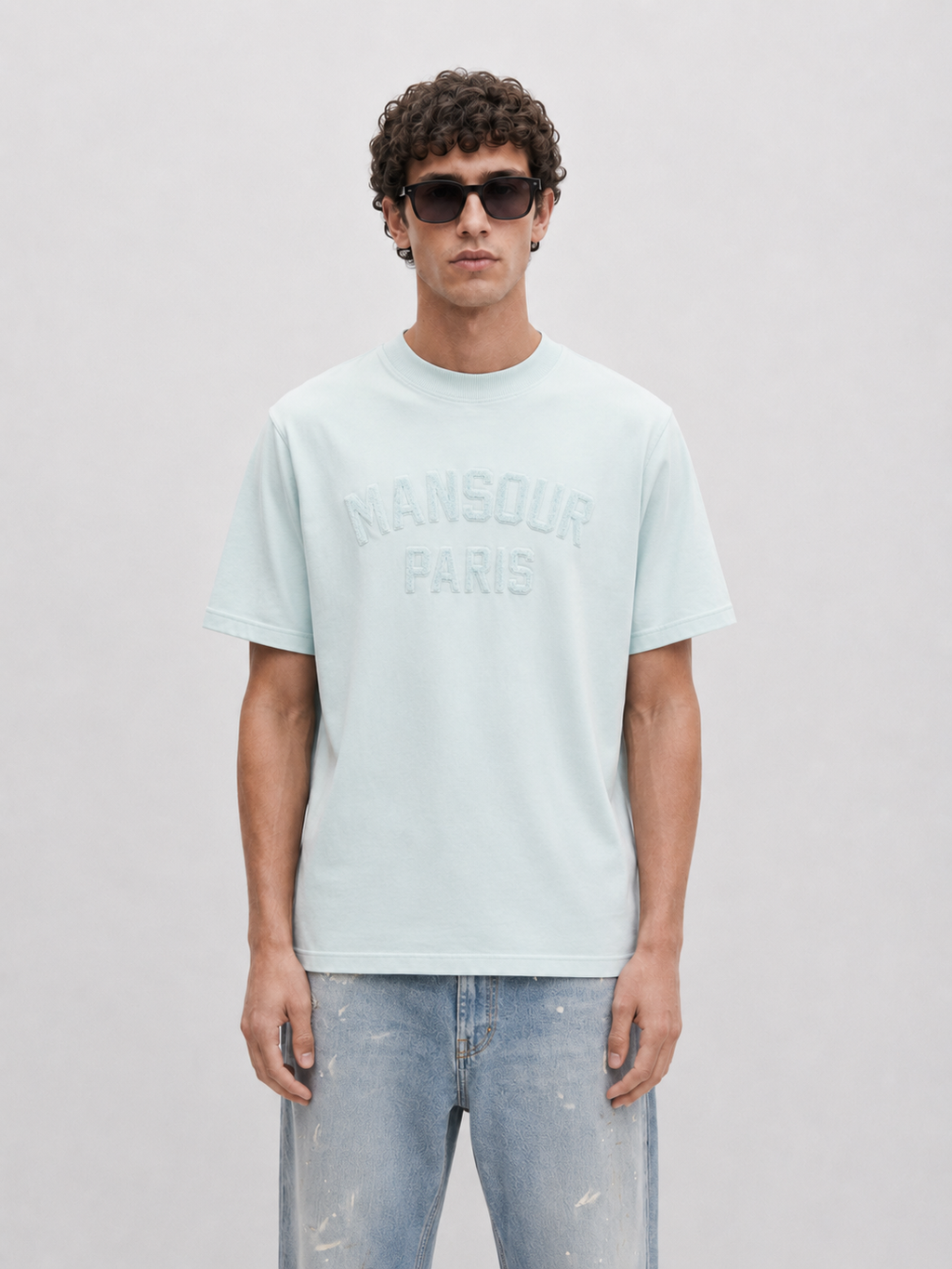 Paris College Misty Blue T-shirt Front.