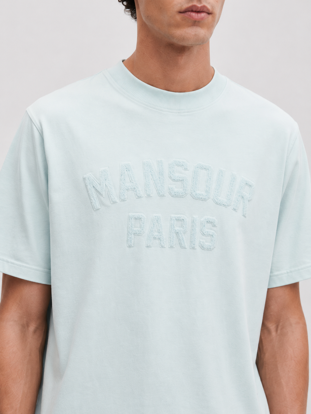 Paris College Misty Blue T-shirt Front detail