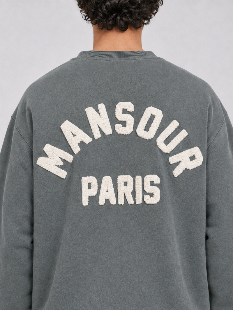 Paris College Pocket Sweater Balsam Green detail back
