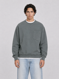 Paris College Pocket Sweater Balsam Green mid body