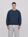 Paris College Pocket Sweater Blue Nights mid body