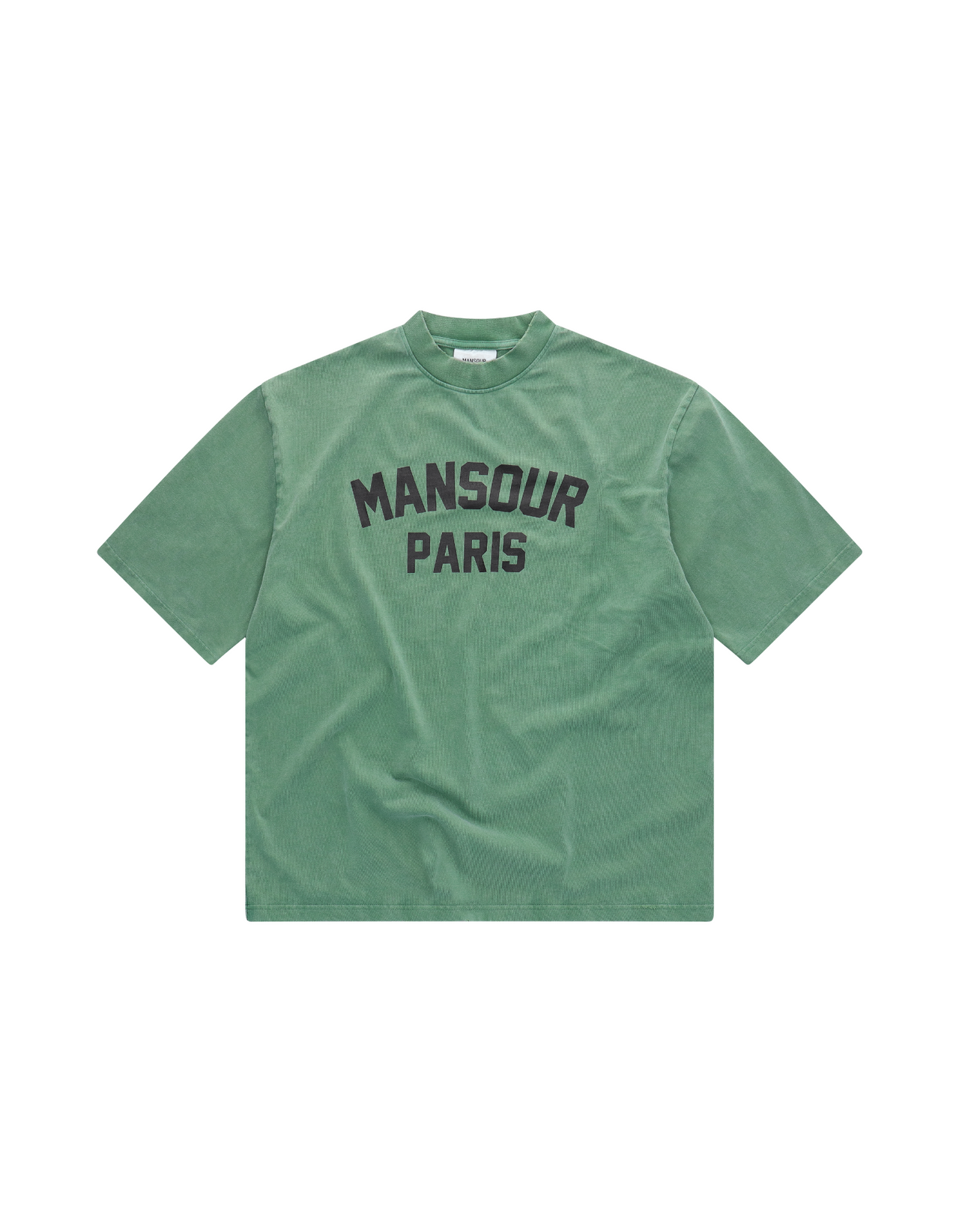 Paris College Print T-shirt Vintage Green