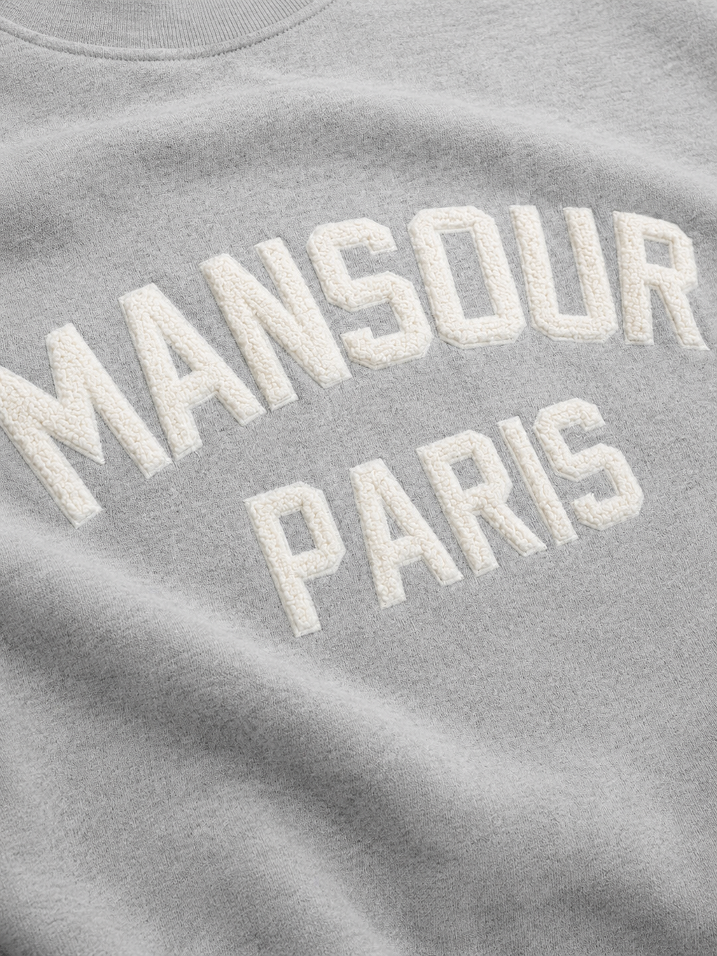 Paris College Sweater Heather Grey Front Detail artwork