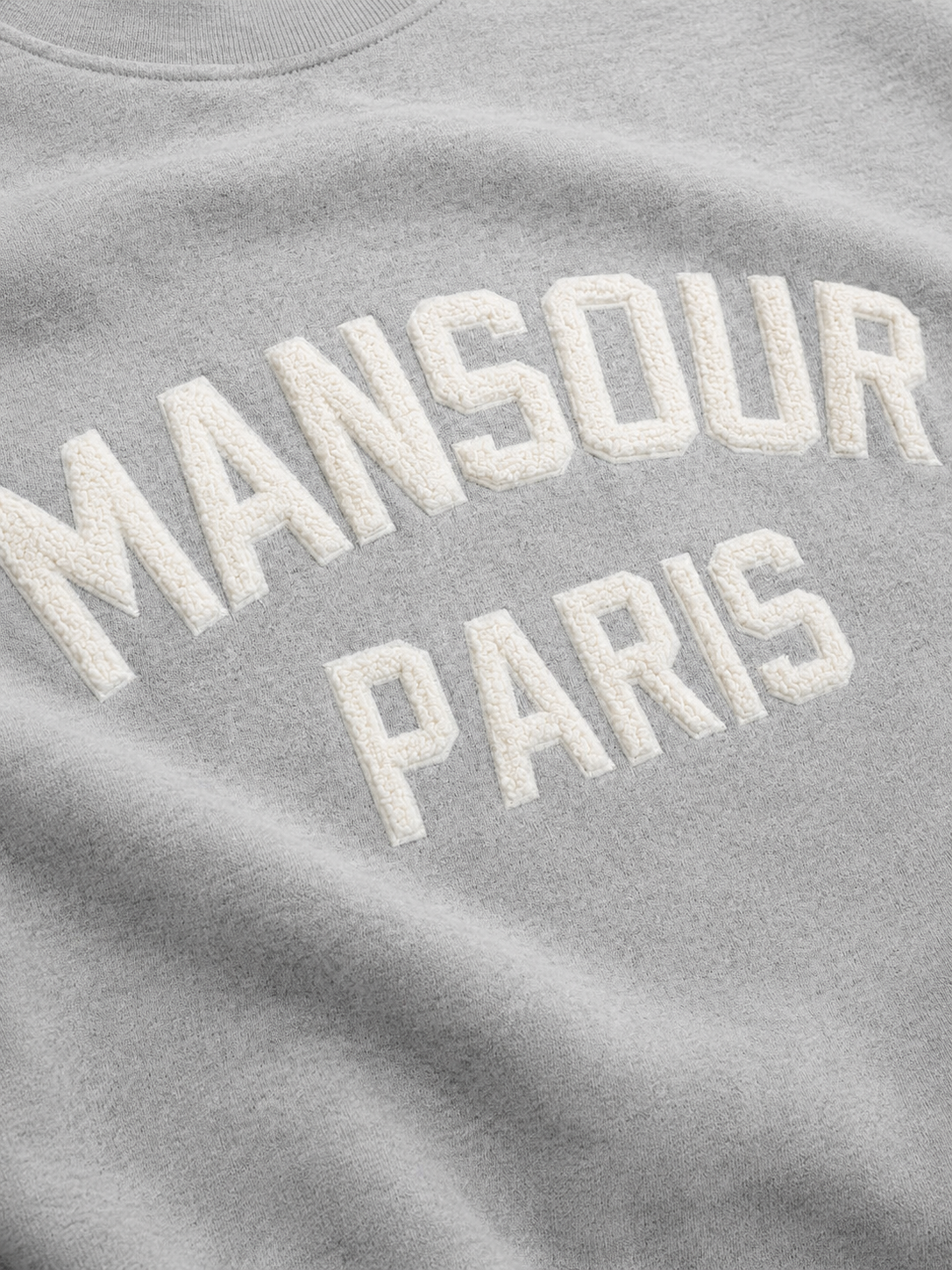 Paris College Sweater Heather Grey Front Detail artwork