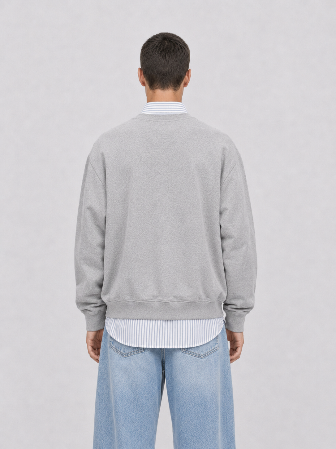 Paris College Sweater Heather Grey back