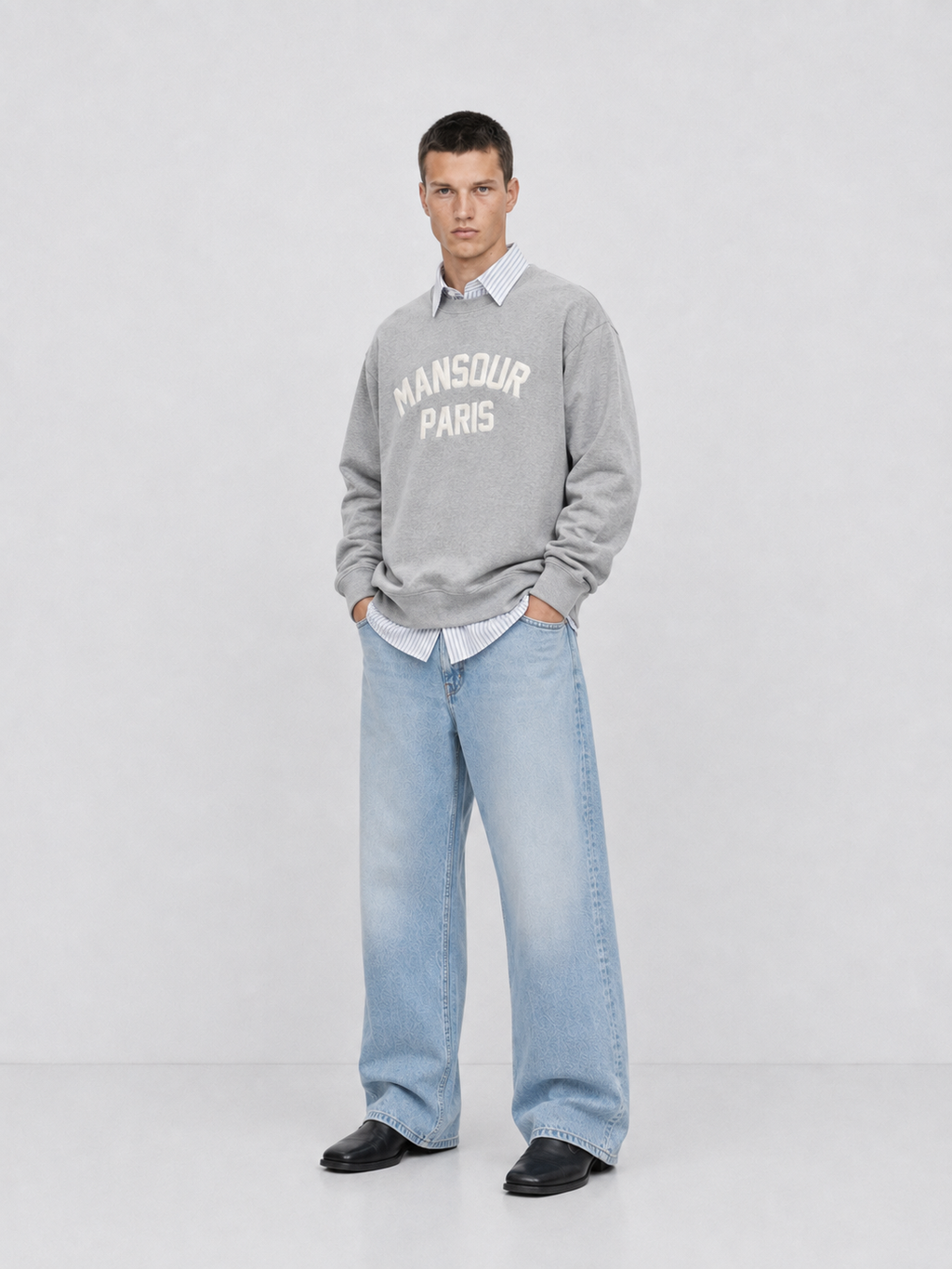 Paris College Sweater Heather Grey full