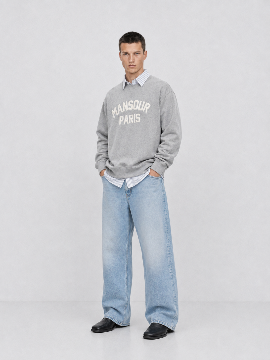Paris College Sweater Heather Grey full