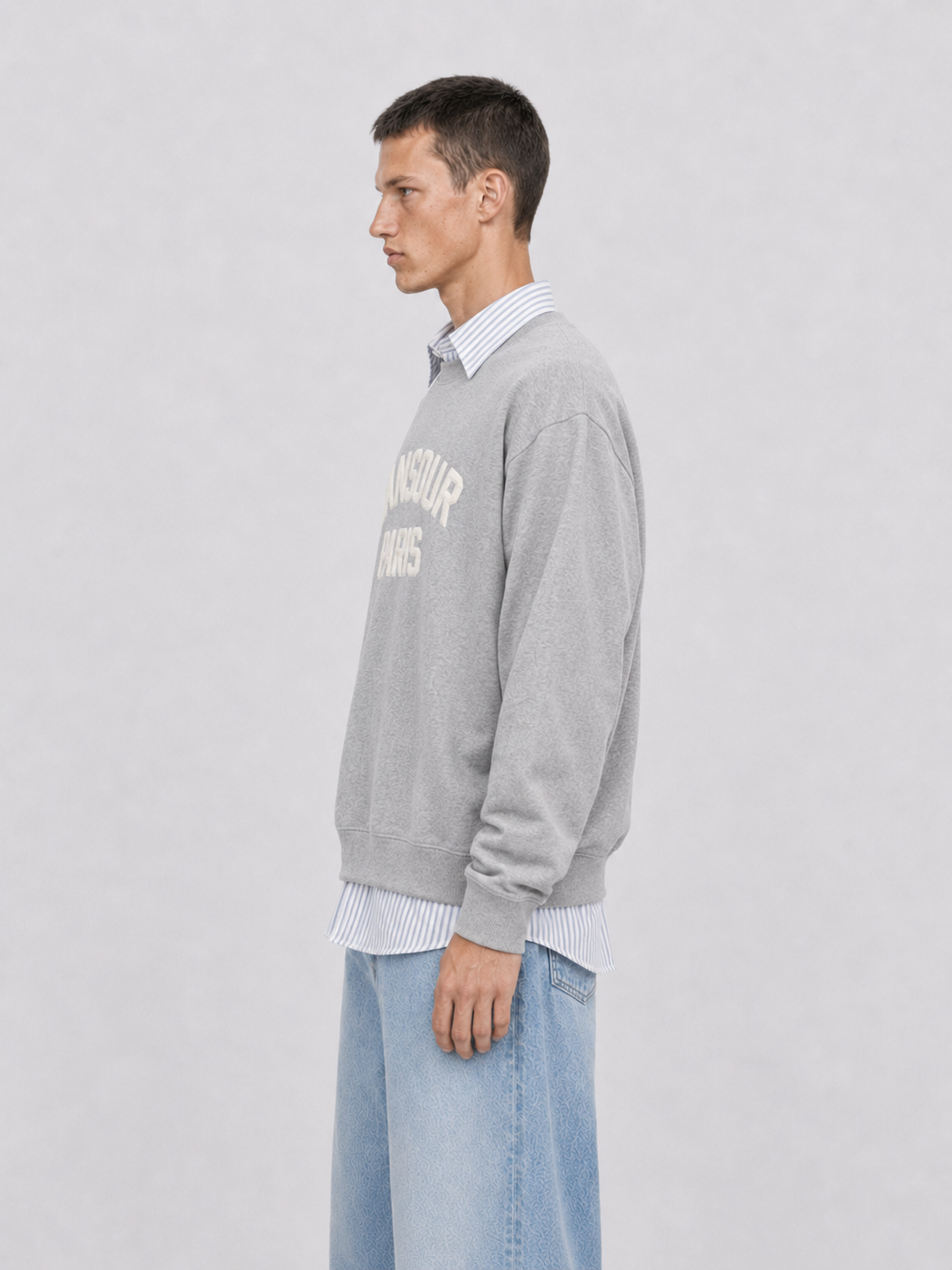 Paris College Sweater Heather Grey side