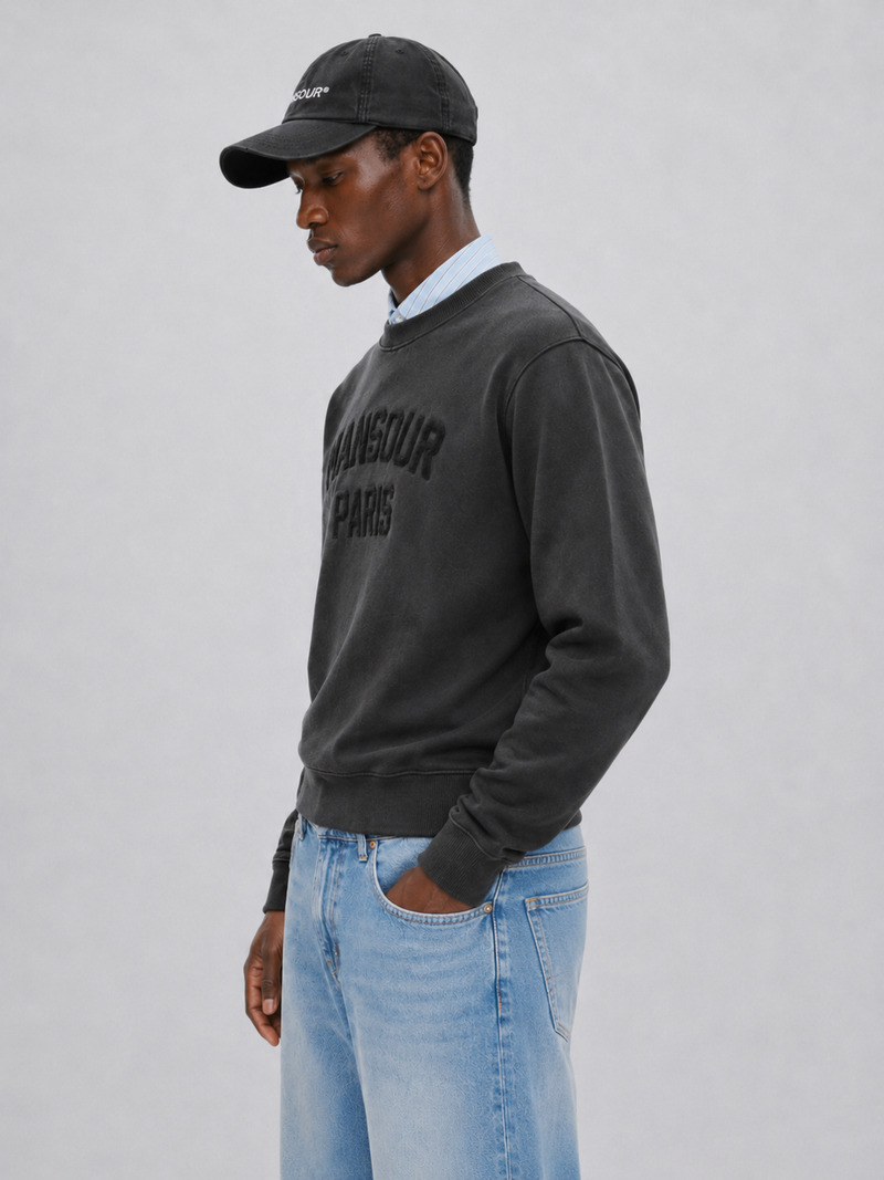 Paris College Sweater Vintage Black side