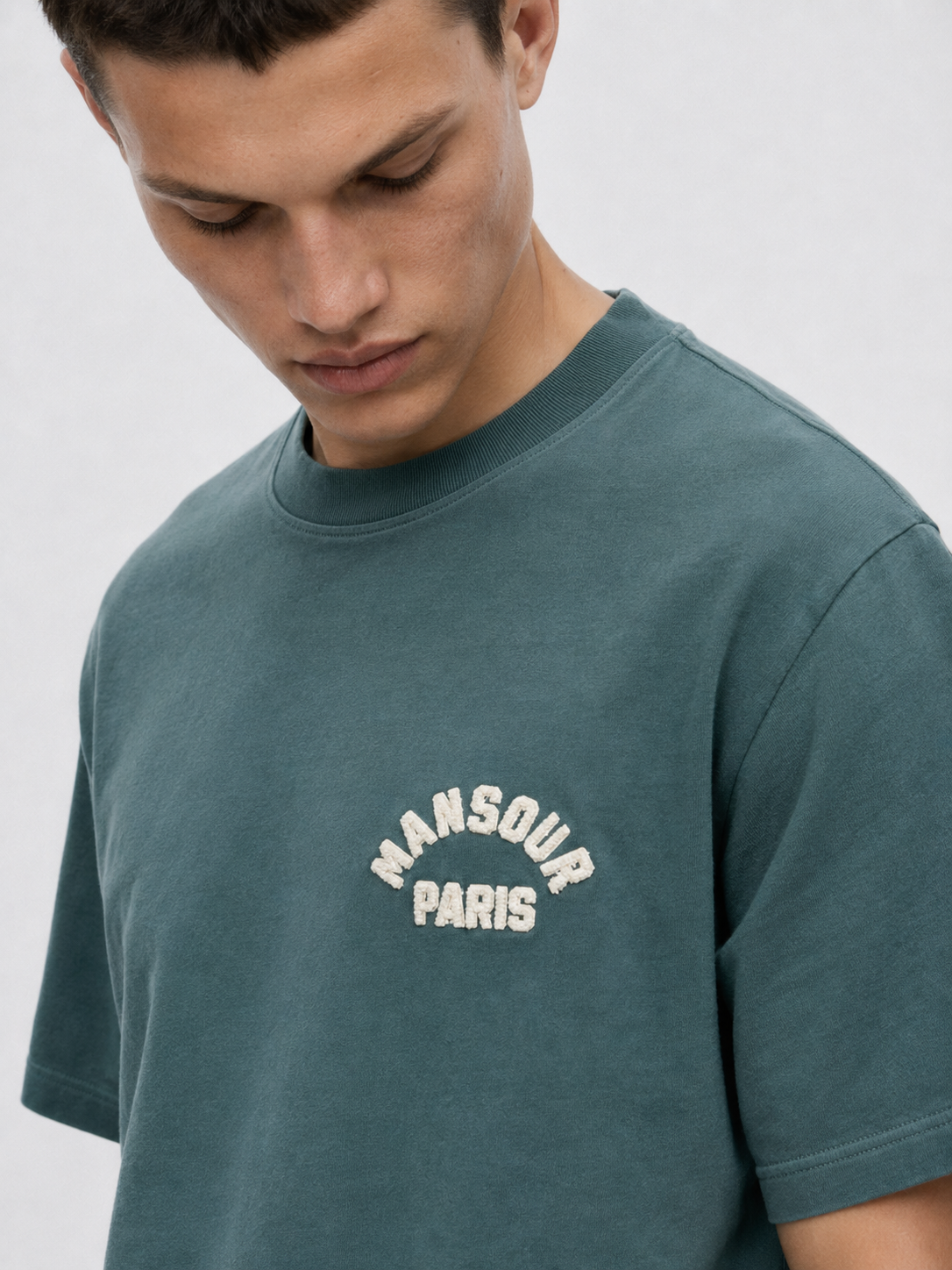 Paris College T-shirt Vintage Green detail front