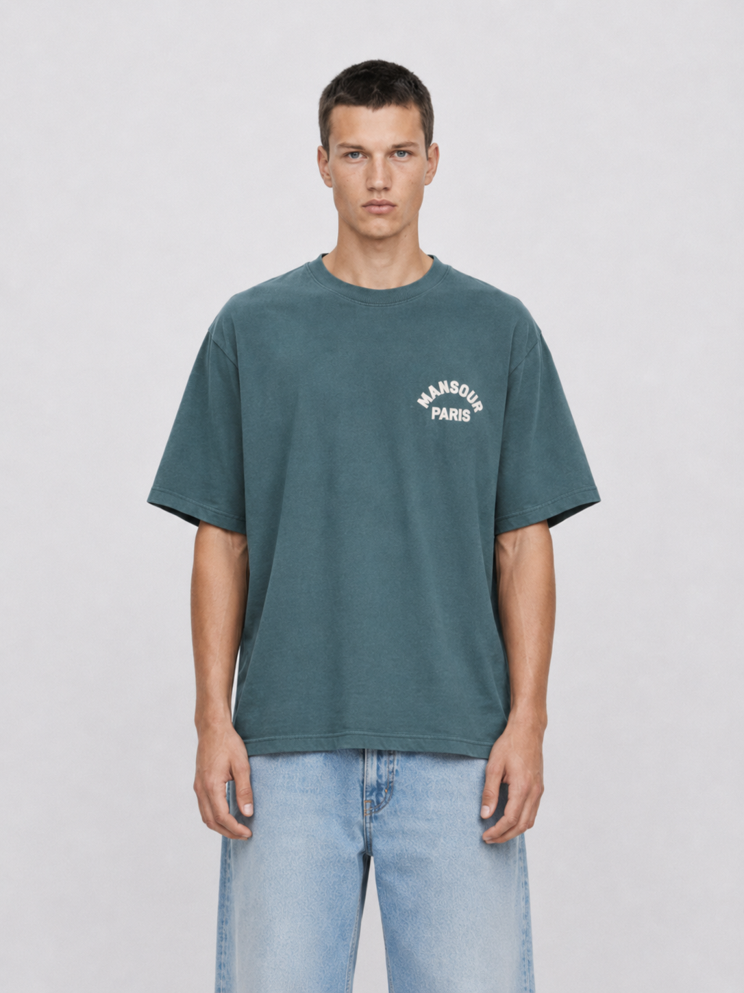 Paris College T-shirt Vintage Green mid body