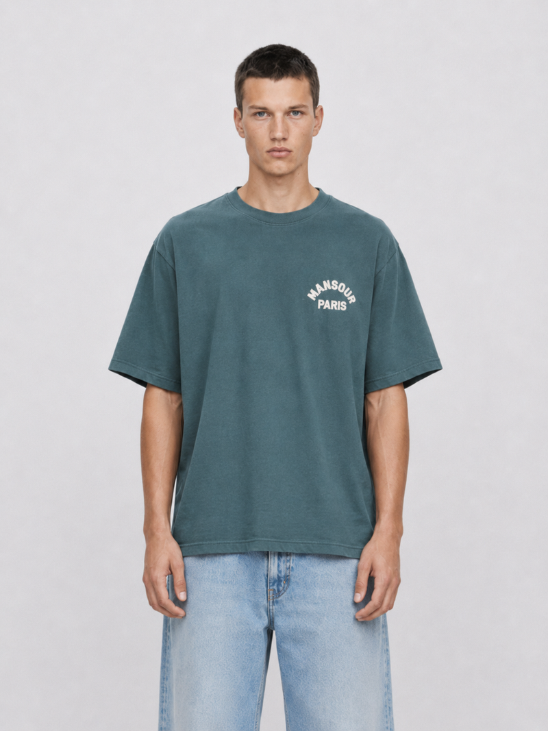 Paris College T-shirt Vintage Green mid body