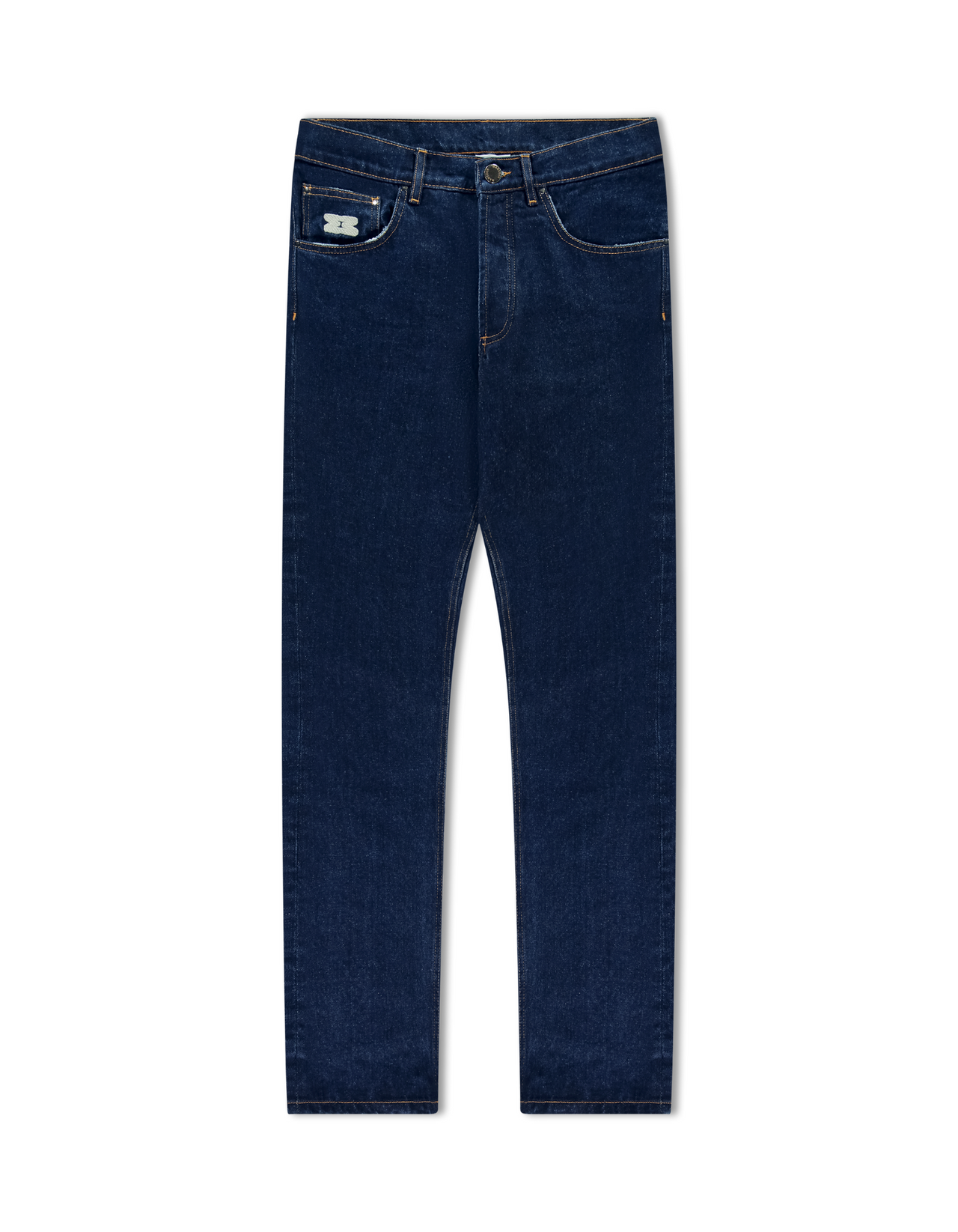 Jeans met rechte pasvorm donkerblauw