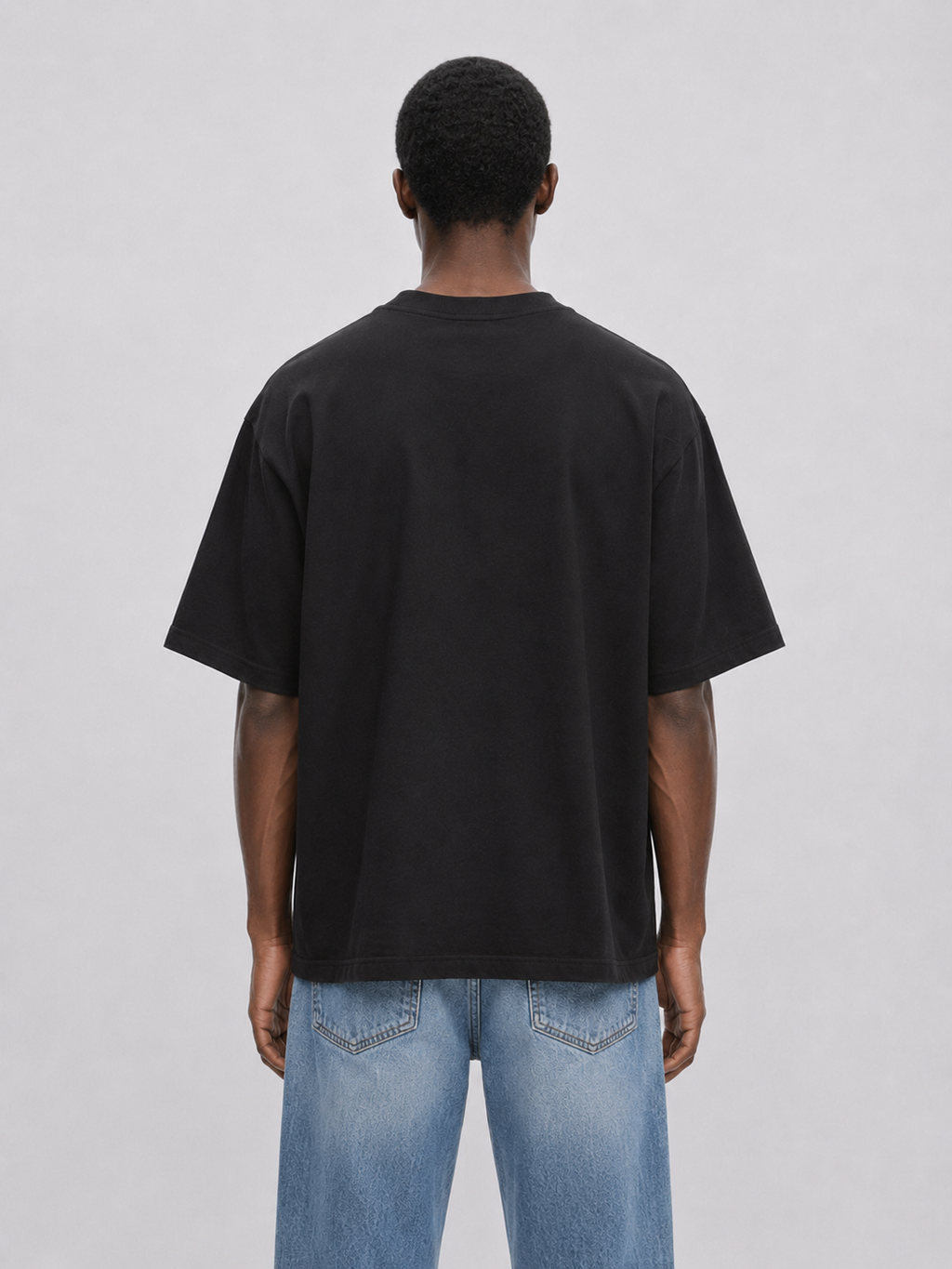 Script Embroidery T-shirt Black back