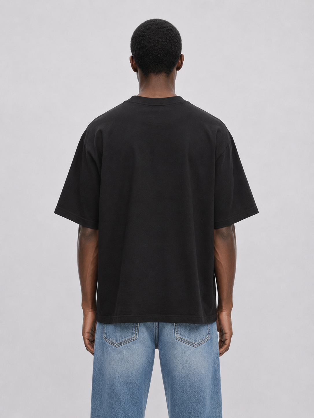 Script Embroidery T-shirt Black back