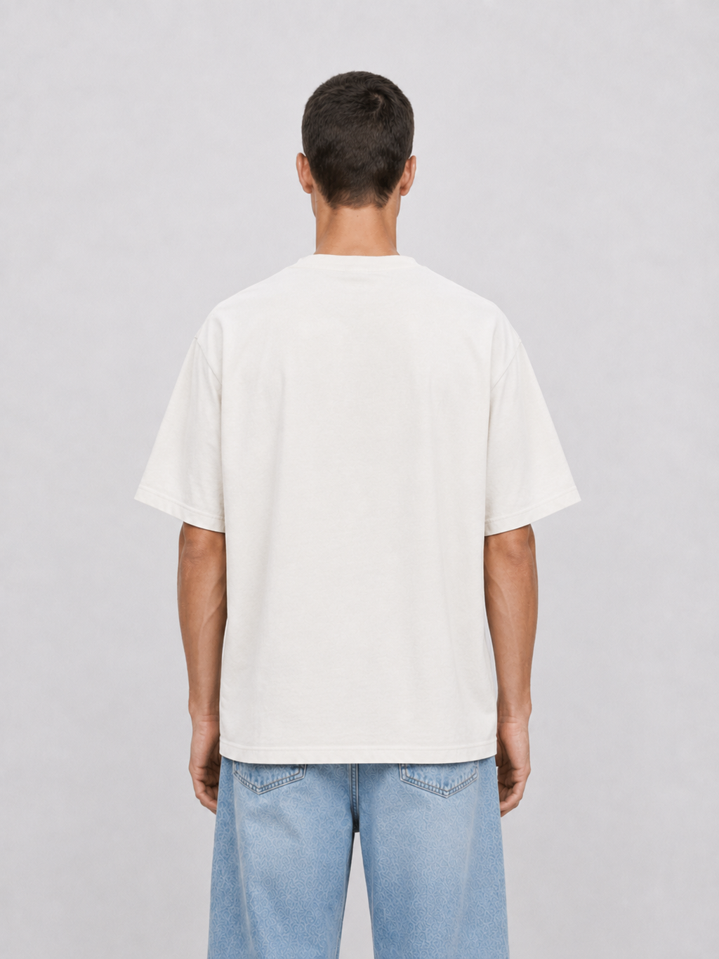 Script Embroidery T-shirt Off-White back