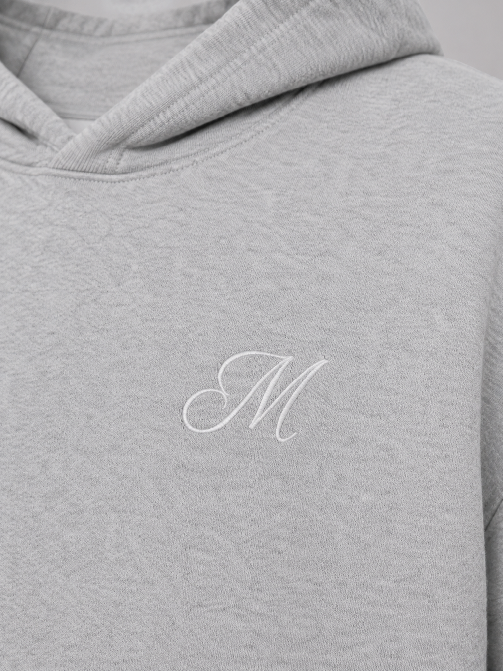 Script Hoodie Heather Grey artwork detail