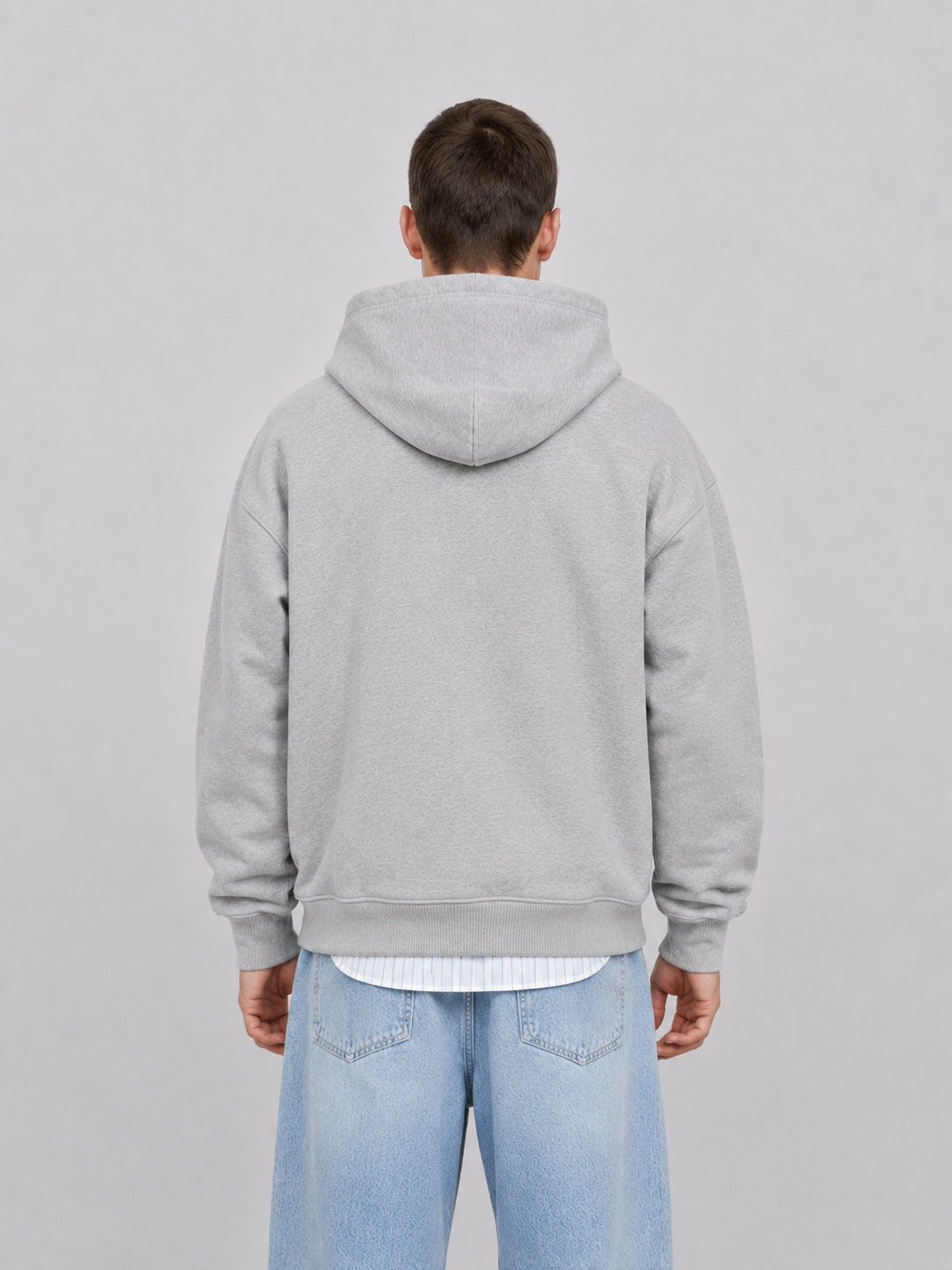 Script Hoodie Heather Grey back