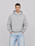 Script Hoodie Heather Grey mid body