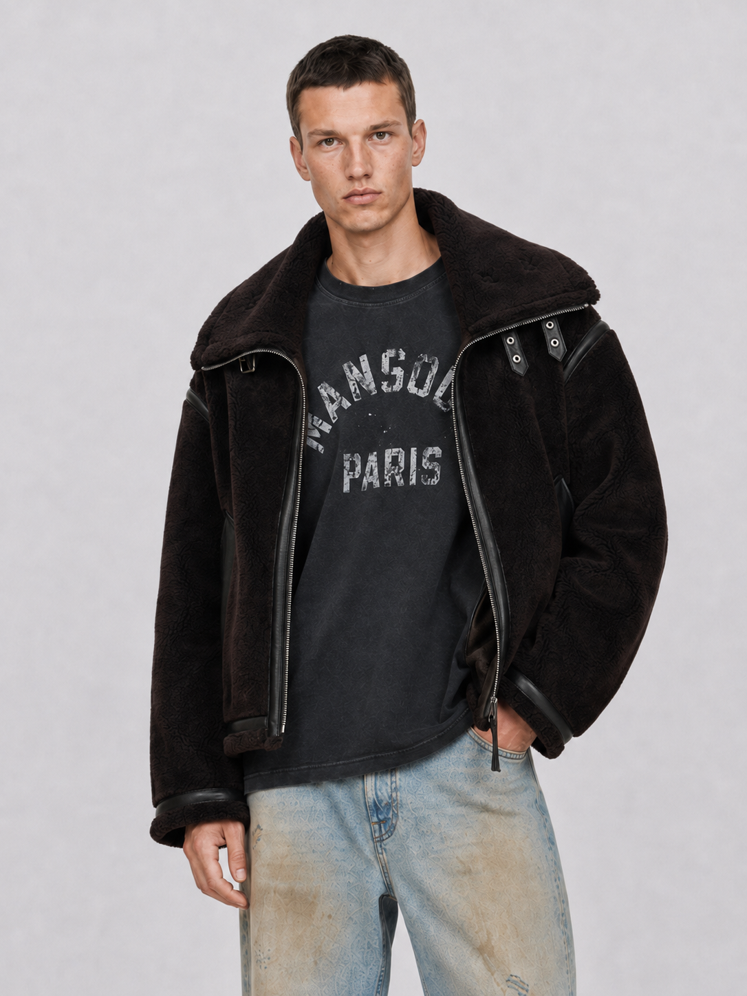 Shearling Jacket Dark Brown