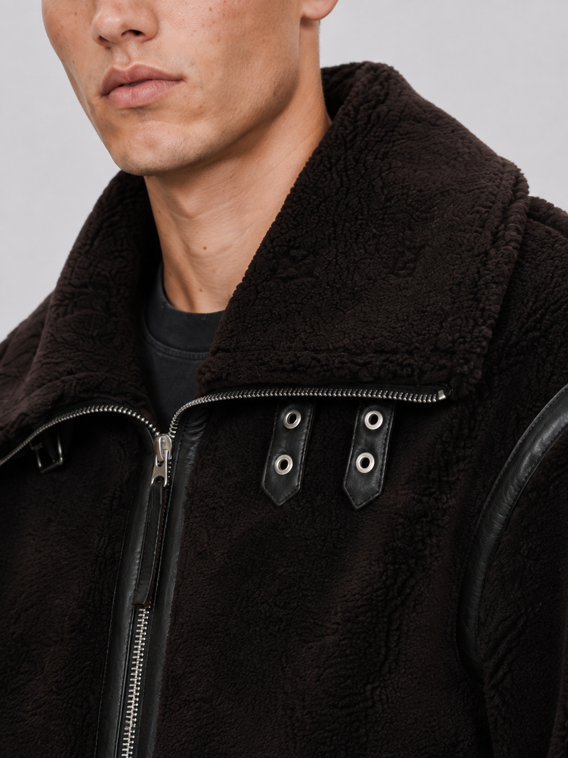 Shearling Jacket Dark Brown 2