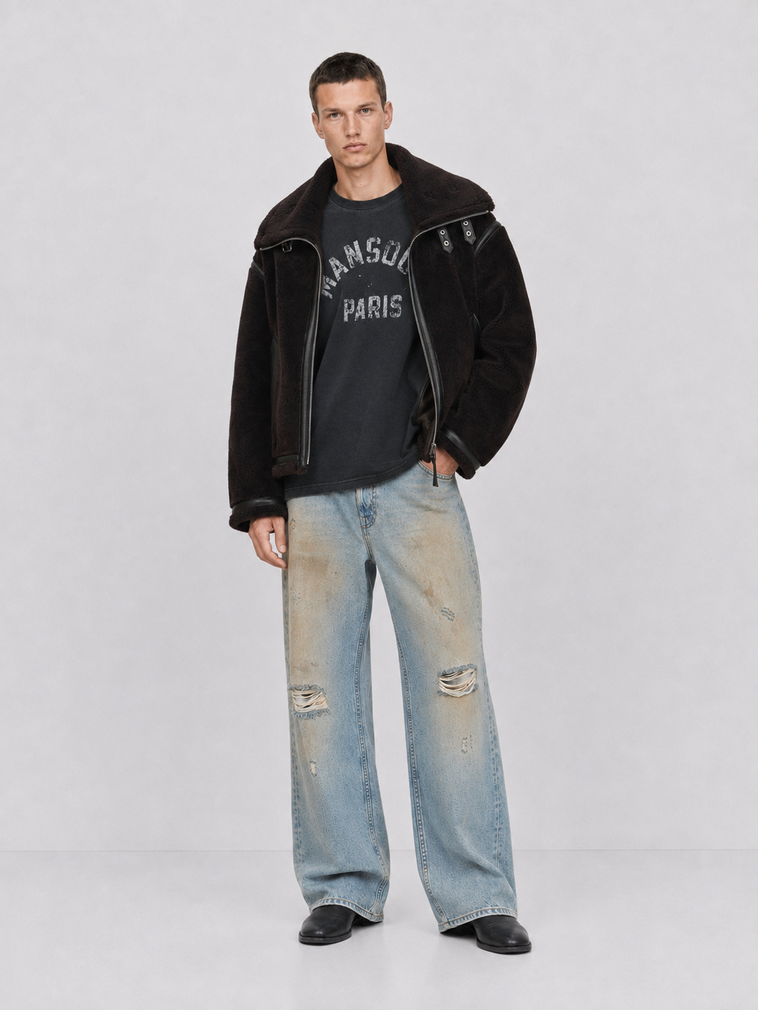 Shearling Jacket Dark Brown 3