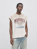 Sleeveless T-shirt Dusty White Front
