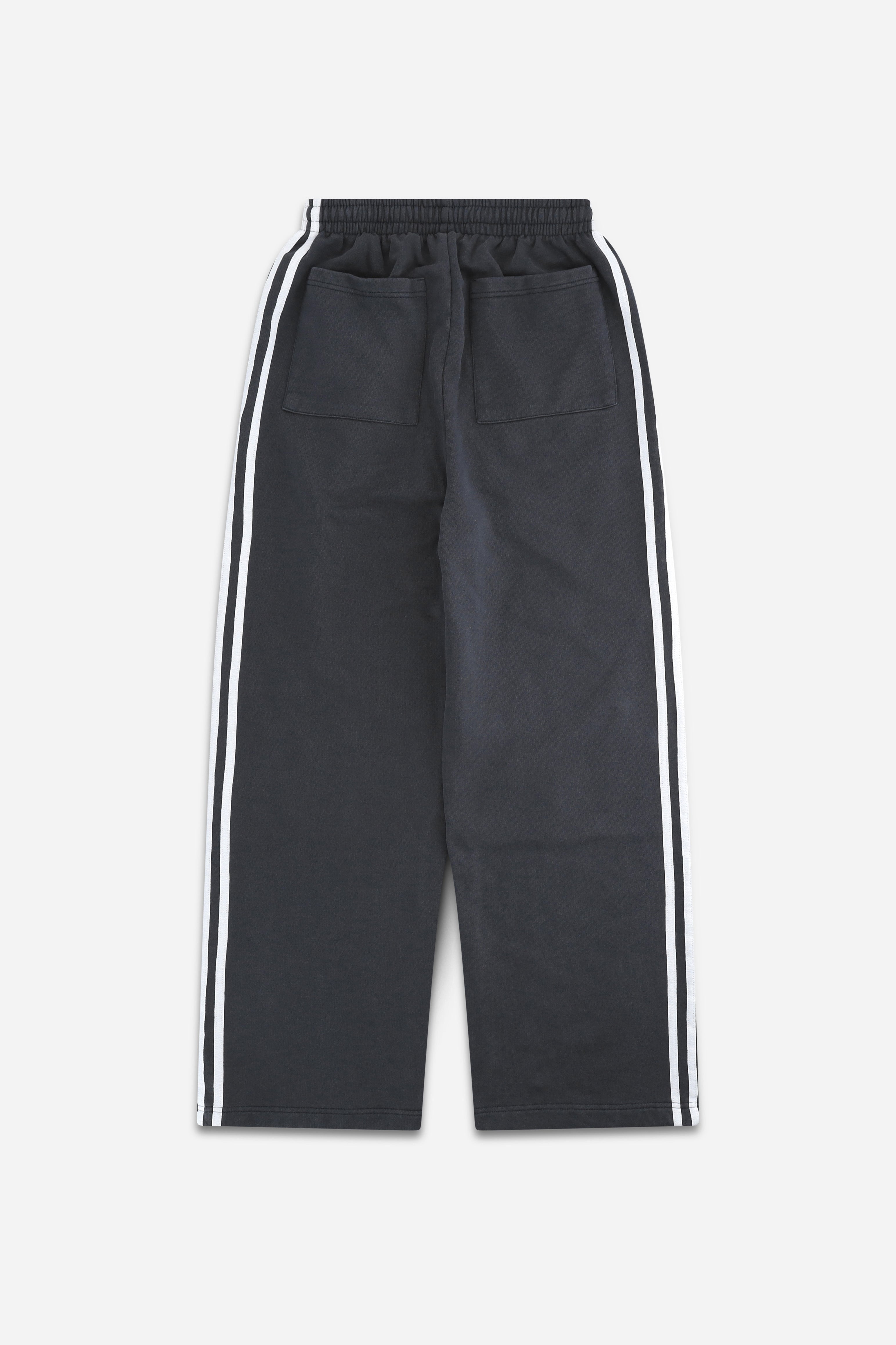 Striped Track Pants Washed Grey