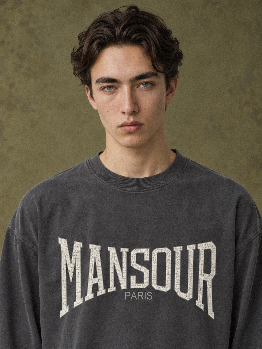 Cracked Print Longsleeve Black