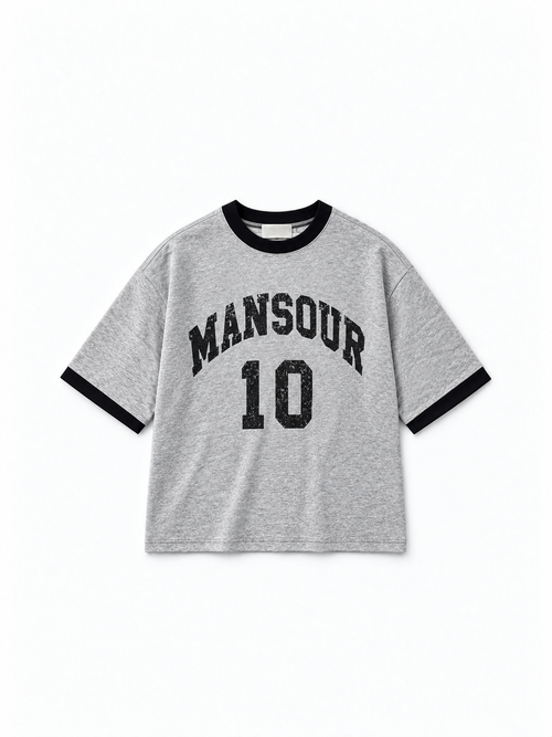 College 10 Ringer T-shirt Grey by Art. Department, front