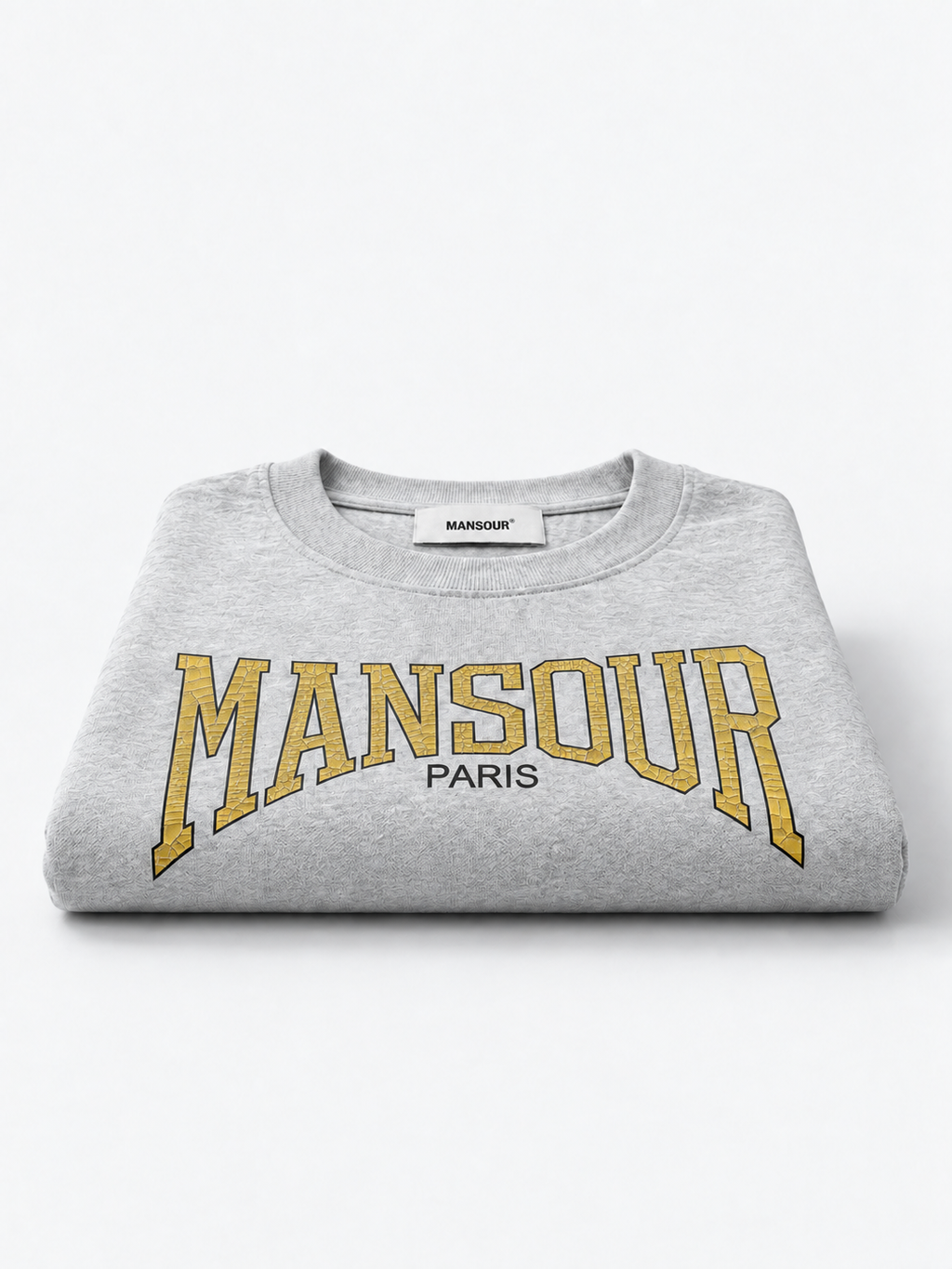 Cracked Print T-shirt Grey Melange van Art. Department, gevouwen