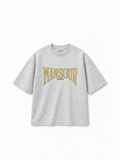 Cracked Print T-shirt Grey Melange van Art. Department, voorkant