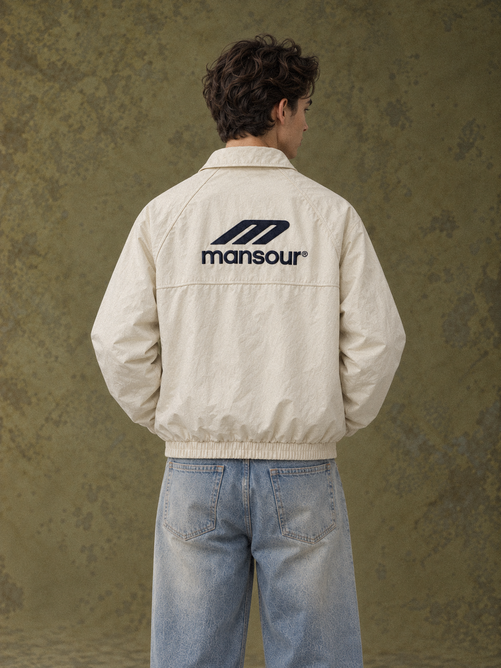 Athletic Track Jacket Beige