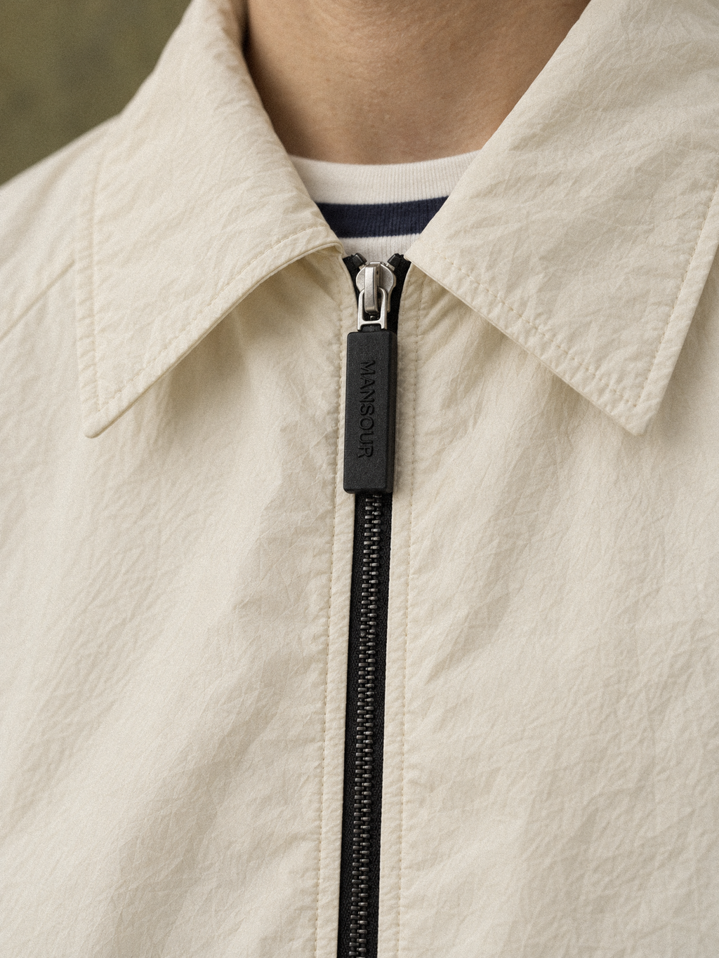 Athletic Track Jacket Beige